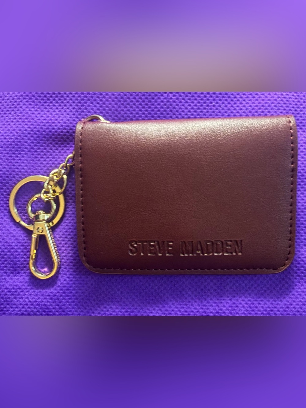 Steve Madden Burgandy Leather Card Holder